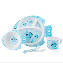 bamboo fiber kids set whale shape