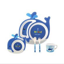 Bamboo fiber kids set whale shape