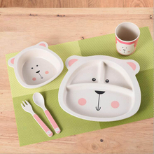 Bamboo fiber kids set frog shape