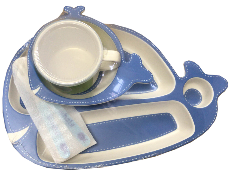 Bamboo fiber kids set set of 5 whale shape