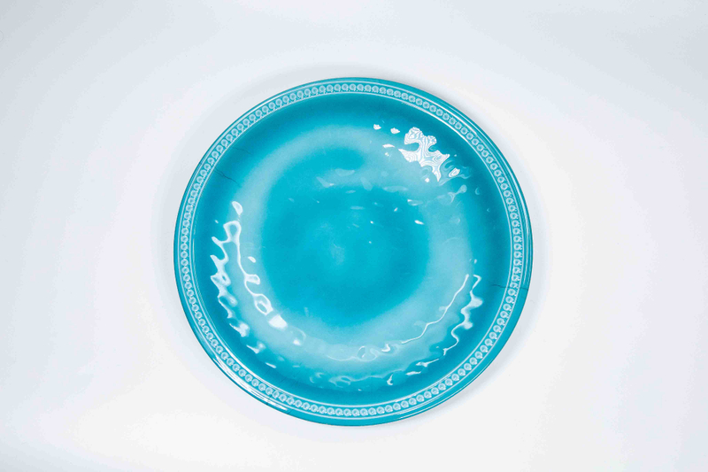 10.5'' Stripe Edge Round Plate 